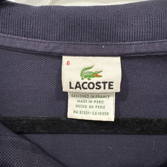 LACOSTE Men's Short Sleeve Polo Shirt Size 6 Alligator Logo Vintage - Picture 3 of 6